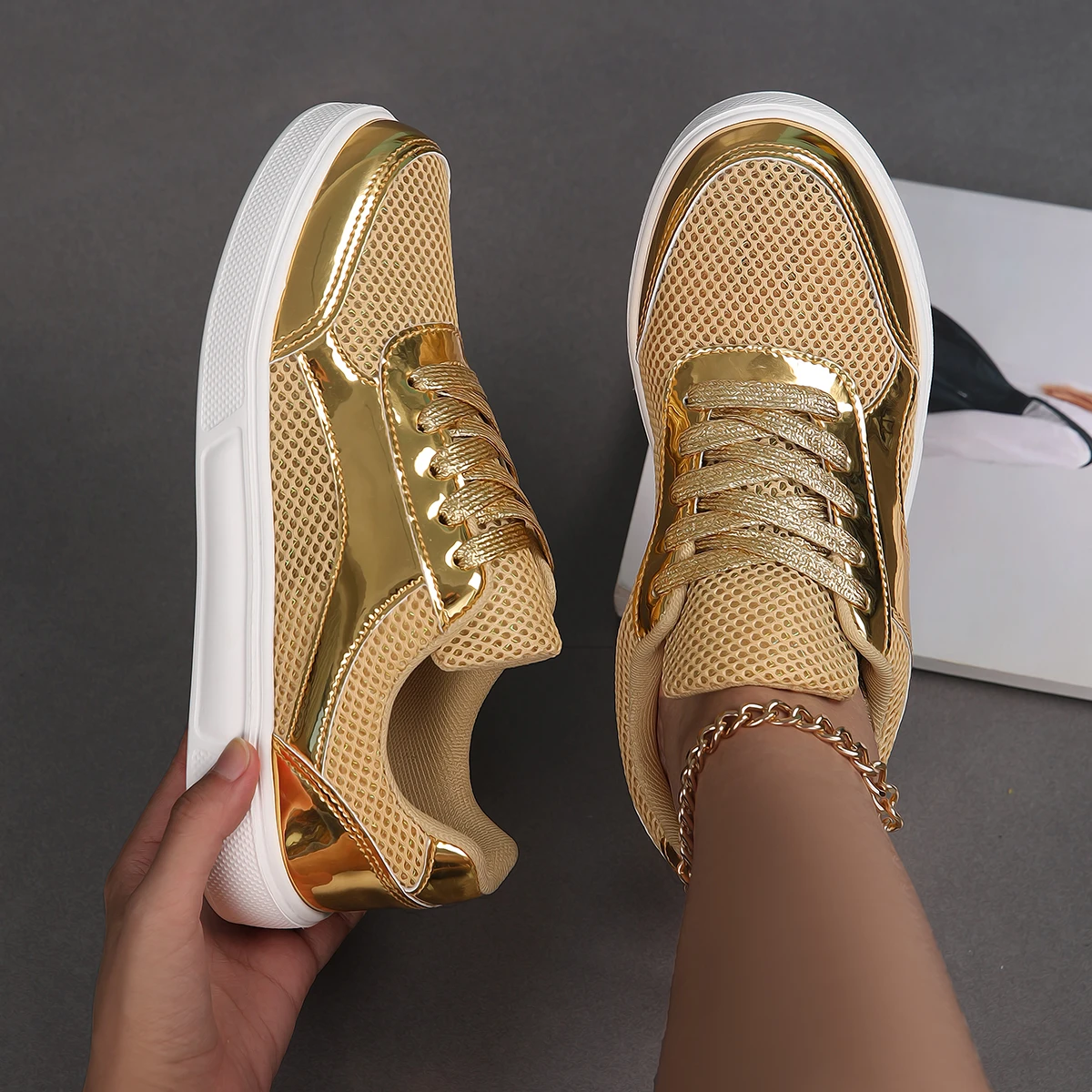 Outdoor Sport Lights - Sepatu Sneakers Wanita Model Slip-on Hak
