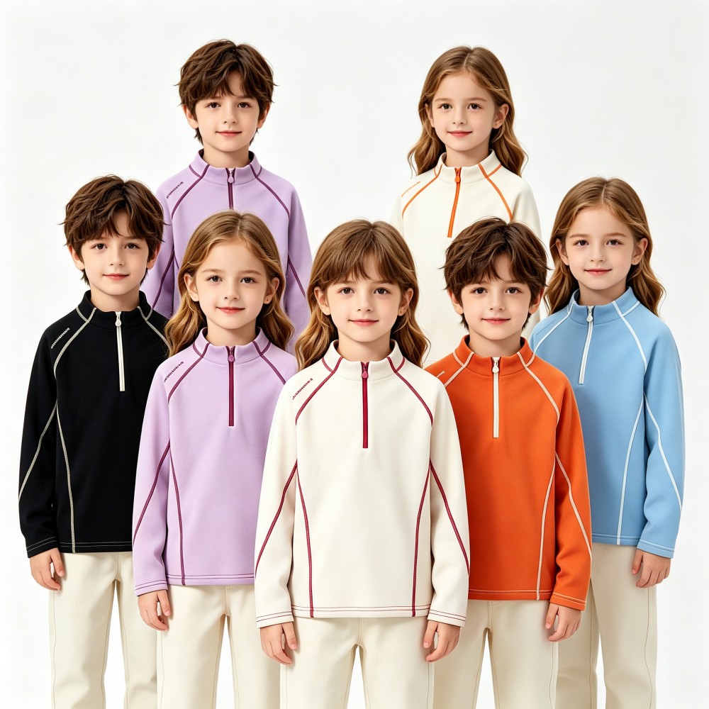 Outdoor Sport Activities For Kids - Sweatshirt Fleece Setengah Resleting Anak Laki-laki